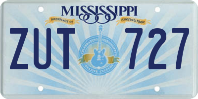 MS license plate ZUT727