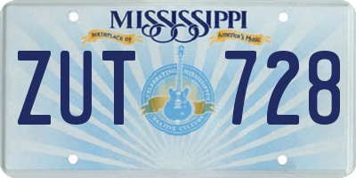 MS license plate ZUT728