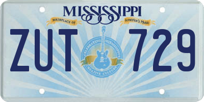 MS license plate ZUT729