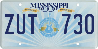 MS license plate ZUT730