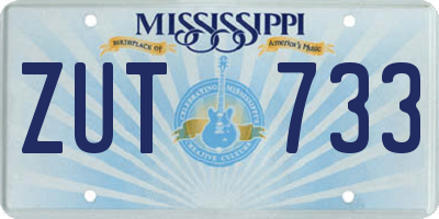 MS license plate ZUT733