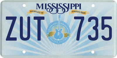 MS license plate ZUT735