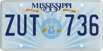 MS license plate ZUT736