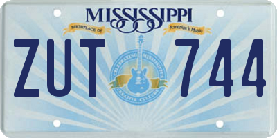 MS license plate ZUT744