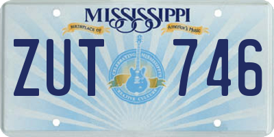 MS license plate ZUT746