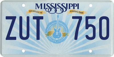 MS license plate ZUT750