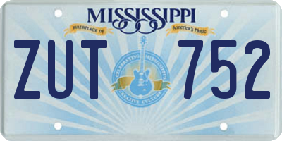 MS license plate ZUT752