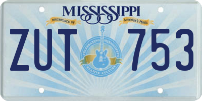 MS license plate ZUT753