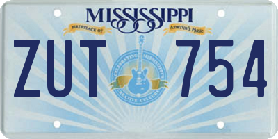 MS license plate ZUT754