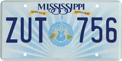 MS license plate ZUT756