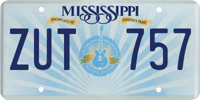 MS license plate ZUT757