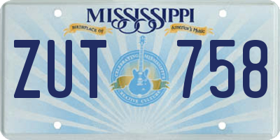 MS license plate ZUT758