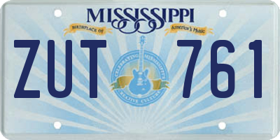 MS license plate ZUT761