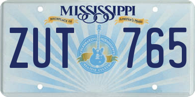 MS license plate ZUT765