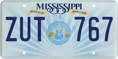 MS license plate ZUT767