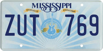 MS license plate ZUT769