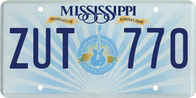 MS license plate ZUT770