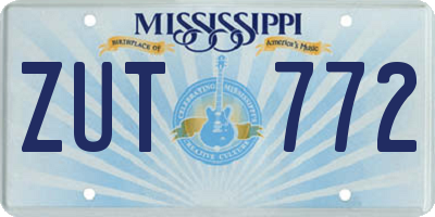 MS license plate ZUT772