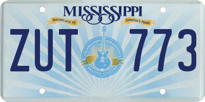 MS license plate ZUT773
