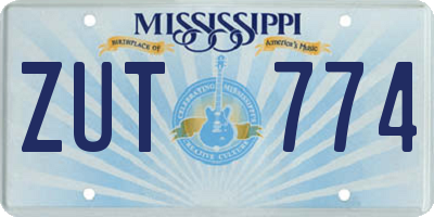 MS license plate ZUT774