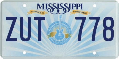 MS license plate ZUT778