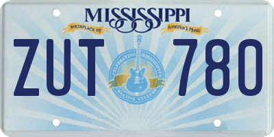 MS license plate ZUT780