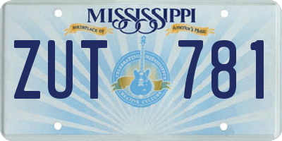 MS license plate ZUT781