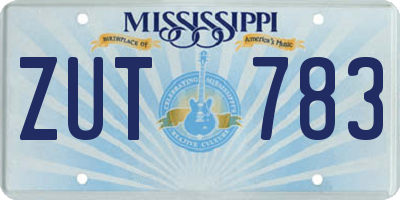 MS license plate ZUT783