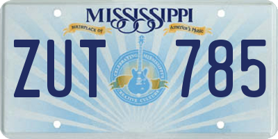 MS license plate ZUT785