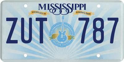 MS license plate ZUT787