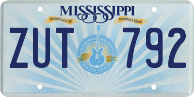 MS license plate ZUT792