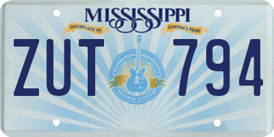 MS license plate ZUT794
