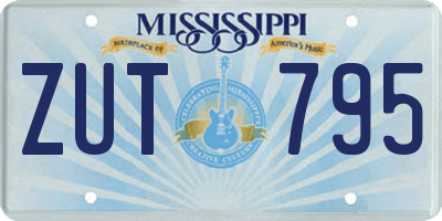 MS license plate ZUT795