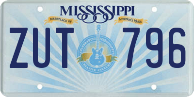 MS license plate ZUT796