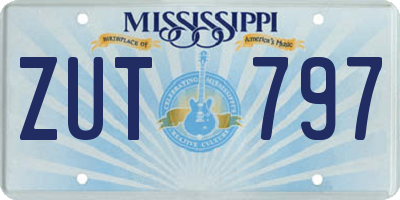 MS license plate ZUT797
