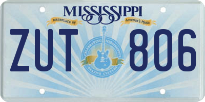 MS license plate ZUT806