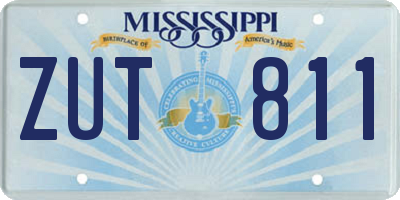MS license plate ZUT811