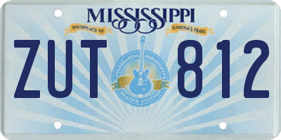 MS license plate ZUT812