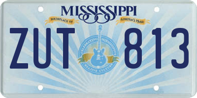 MS license plate ZUT813