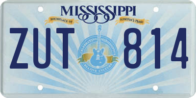 MS license plate ZUT814