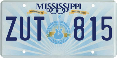 MS license plate ZUT815