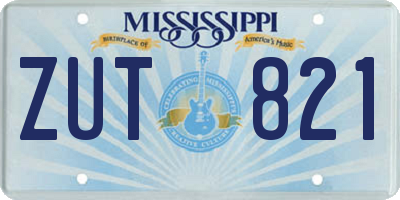 MS license plate ZUT821