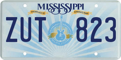 MS license plate ZUT823