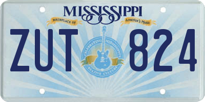 MS license plate ZUT824