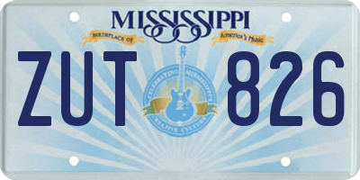 MS license plate ZUT826