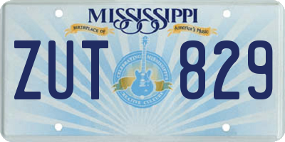 MS license plate ZUT829