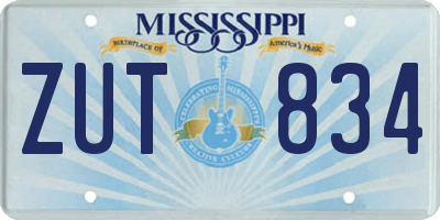 MS license plate ZUT834