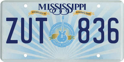 MS license plate ZUT836