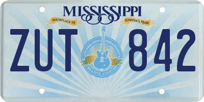 MS license plate ZUT842