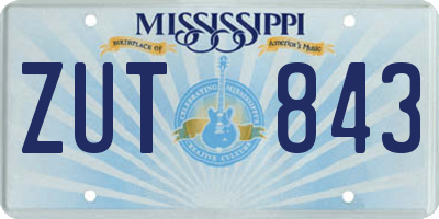 MS license plate ZUT843